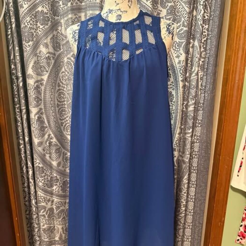 Charming Charlie- royal blue lace a-line dress (medium)